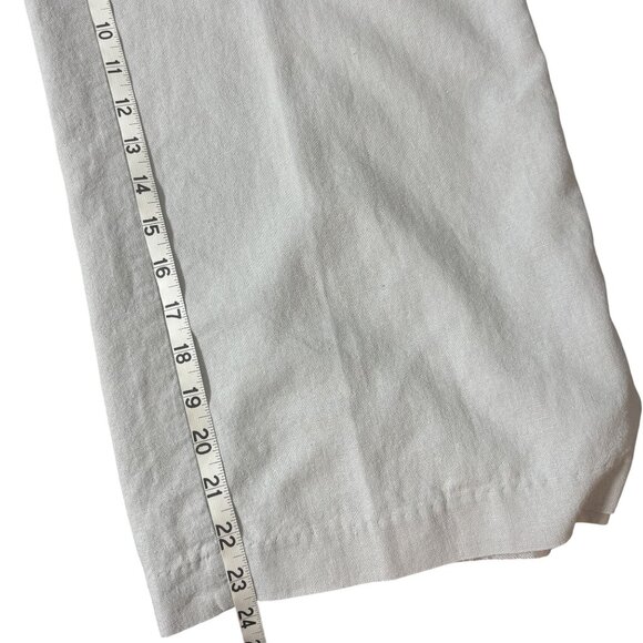 Chadwicks Cropped Womens SZ 4 Linen Blend Wide Leg Lined Pants Beachy Casual - Picture 7 of 8